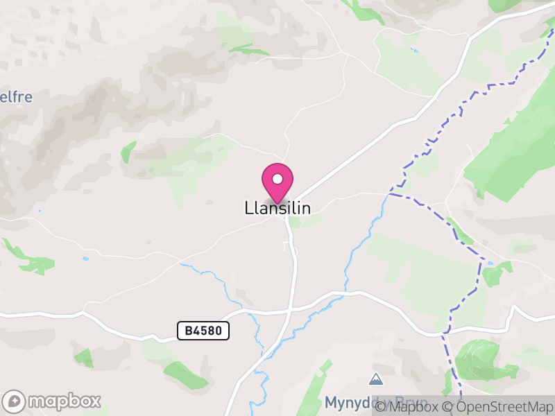 Map of Llansilin, Powys