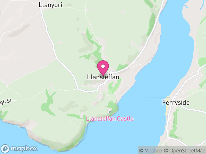 Map of Llansteffan, Sir Gaerfyrddin / Carmarthenshire