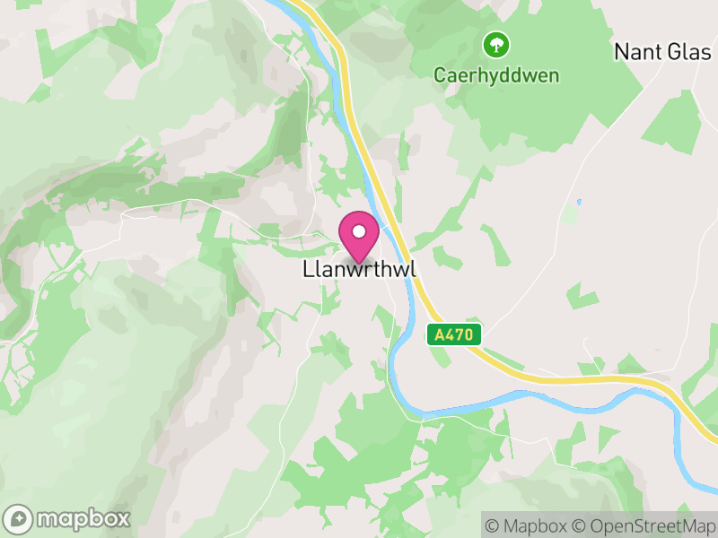 Map of Llanwrthwl, Powys