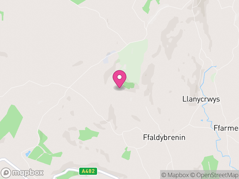 Map of Llanycrwys, Sir Gaerfyrddin / Carmarthenshire