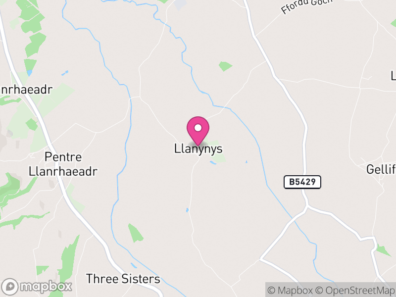 Map of Llanynys, Denbighshire