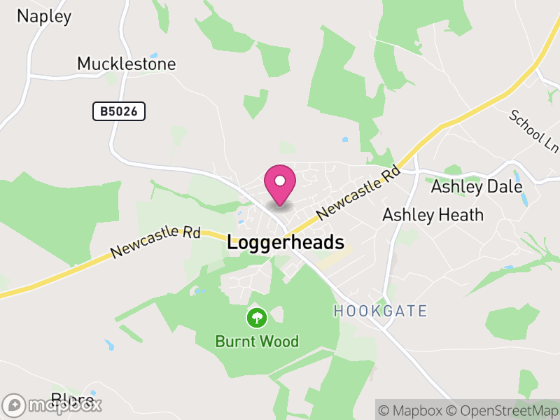 Map of Loggerheads, Newcastle-under-Lyme
