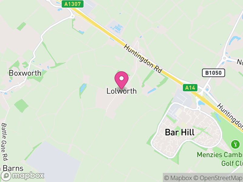 Map of Lolworth, South Cambridgeshire