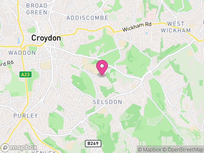 Map of London Borough of Croydon, Greater London