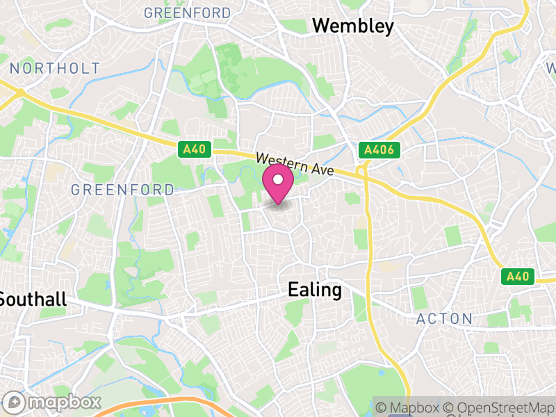 Map of London Borough of Ealing, Greater London