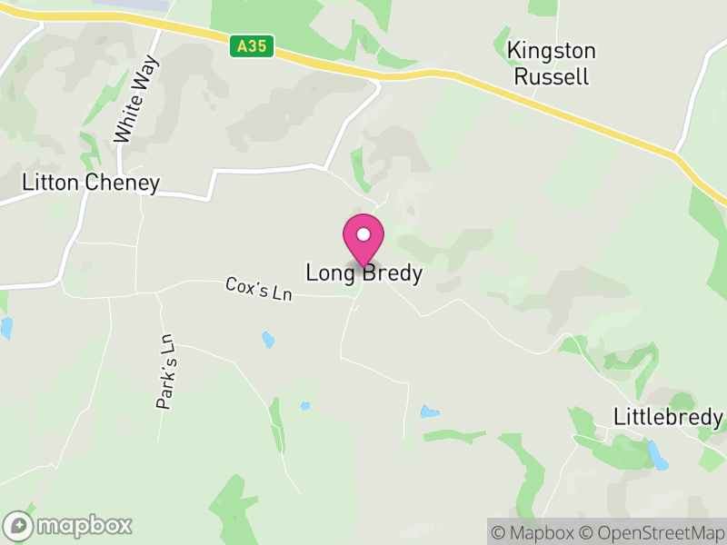 Map of Long Bredy and Kingston Russell, Dorset