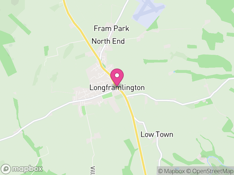 Map of Longframlington, Northumberland