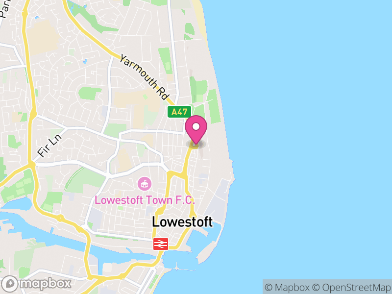 Map of Lowestoft, East Suffolk