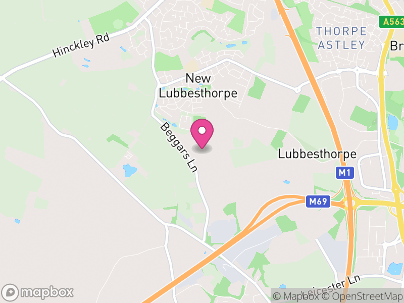 Map of Lubbesthorpe, Blaby