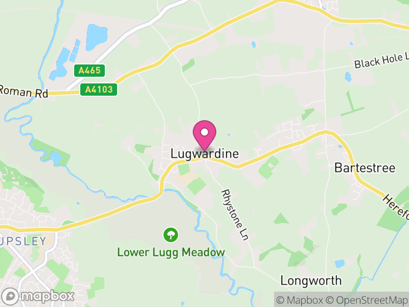 Map of Lugwardine, Herefordshire