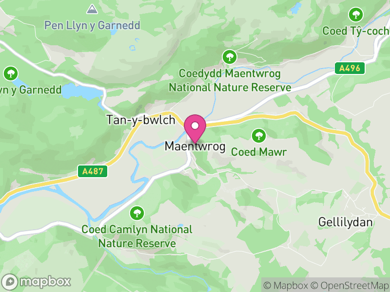Map of Maentwrog, Gwynedd
