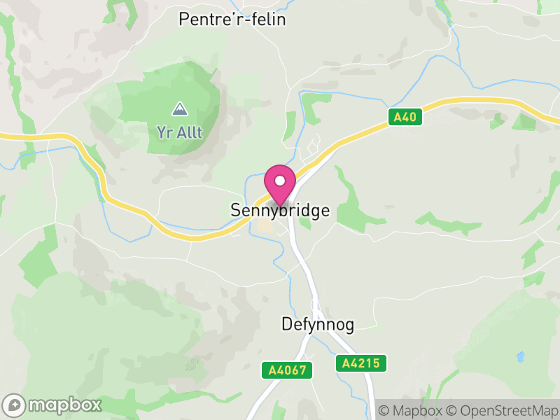 Map of Maescar, Powys