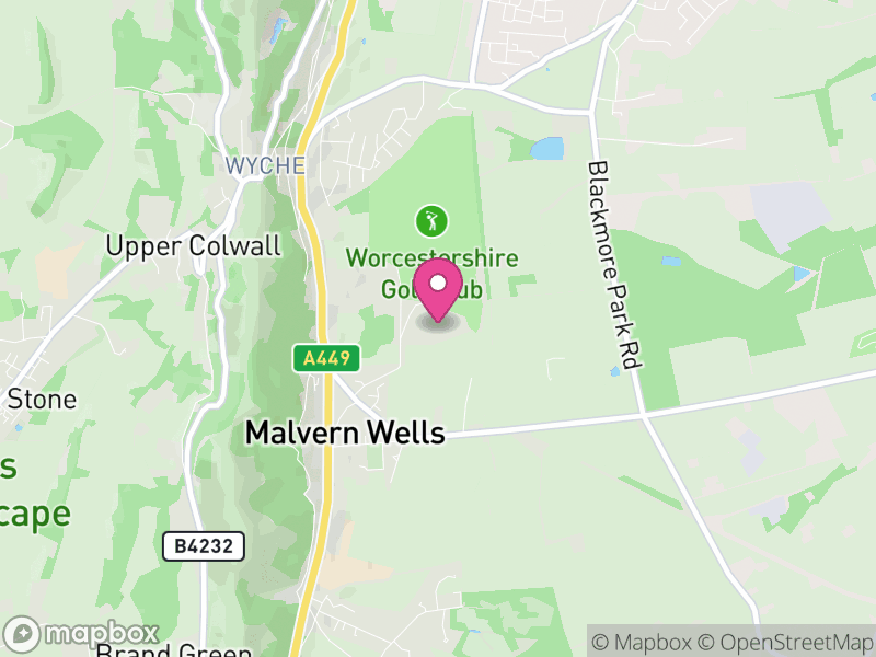 Map of Malvern Wells, Malvern Hills