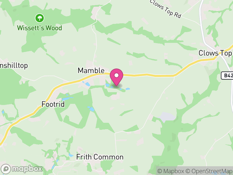 Map of Mamble, Malvern Hills