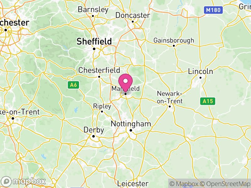 Map of Mansfield and Mansfield Woodhouse, Mansfield