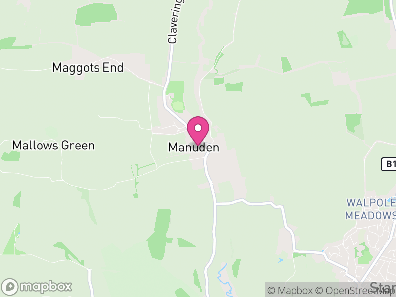 Map of Manuden, Uttlesford