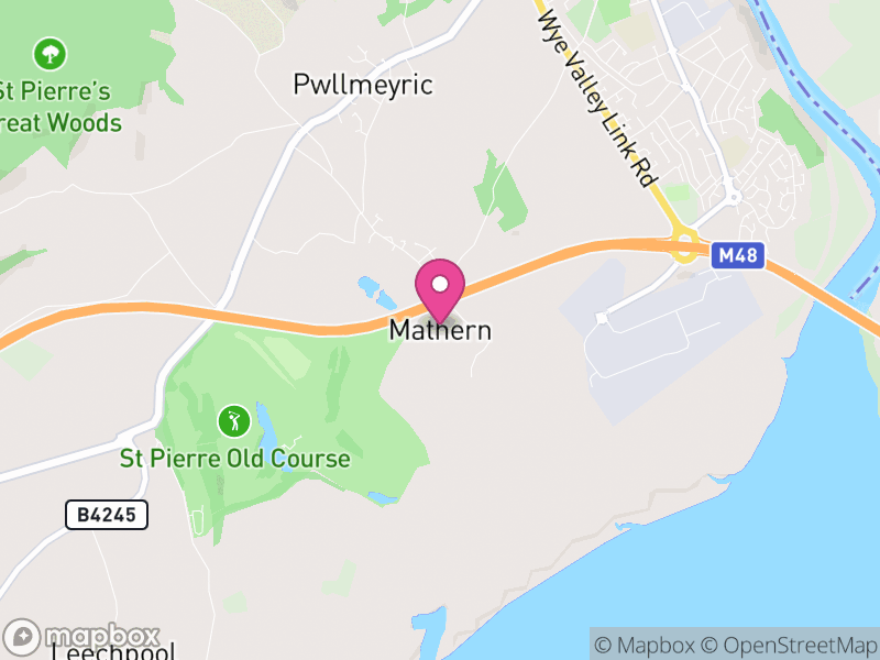 Map of Mathern, Monmouthshire