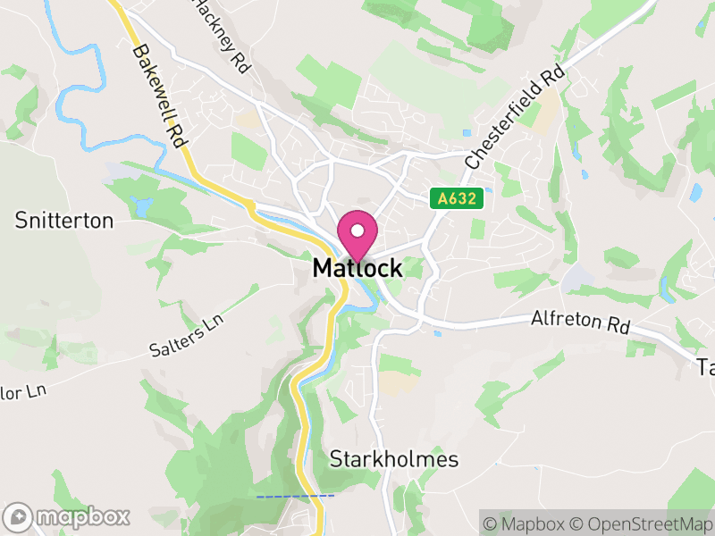 Map of Matlock Town, Derbyshire Dales
