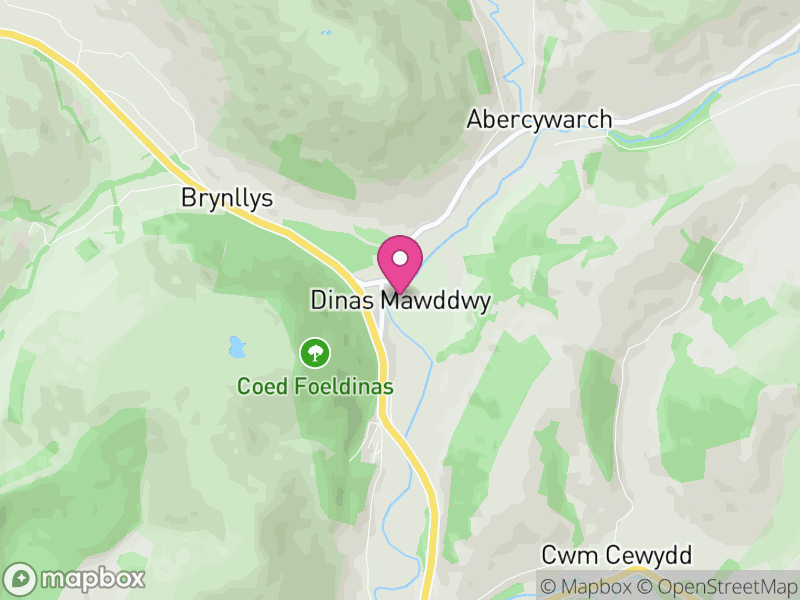 Map of Mawddwy, Gwynedd
