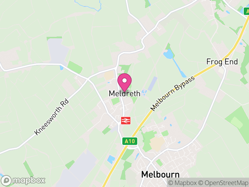 Map of Meldreth, South Cambridgeshire