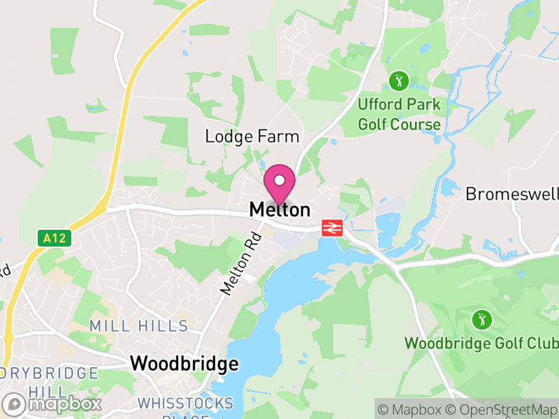 Map of Melton, East Suffolk