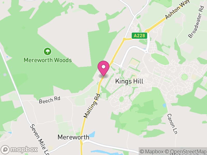 Map of Mereworth, Tonbridge and Malling