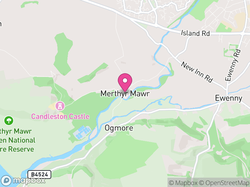 Map of Merthyr Mawr, Bridgend