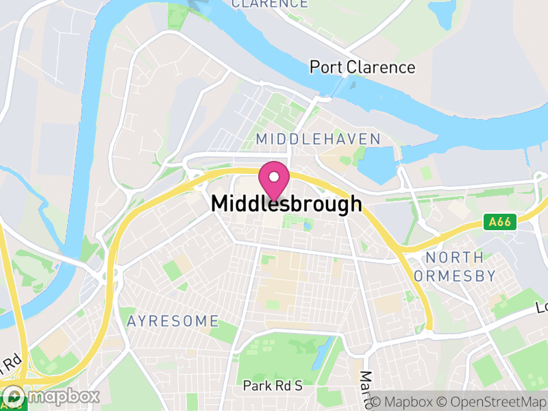 Map of Middlesbrough, Tees Valley