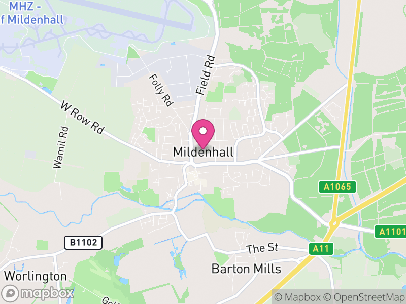 Map of Mildenhall, West Suffolk