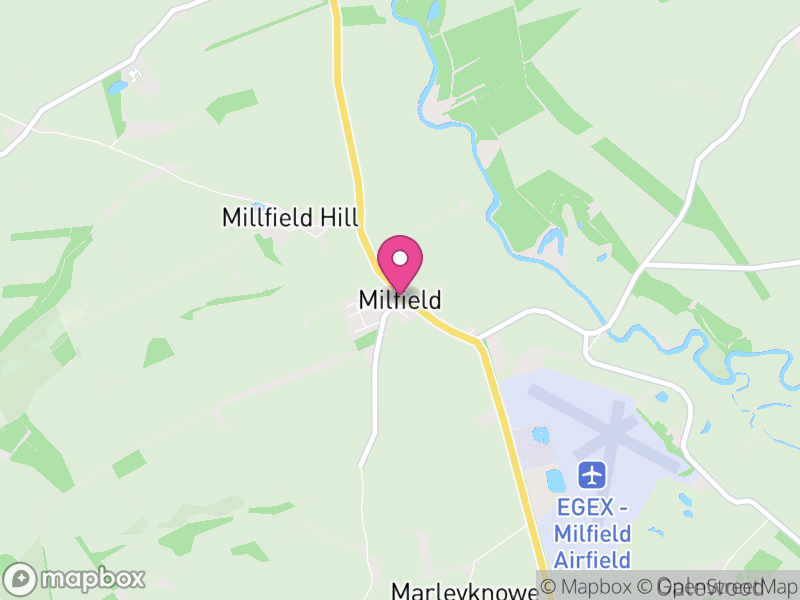 Map of Milfield, Northumberland