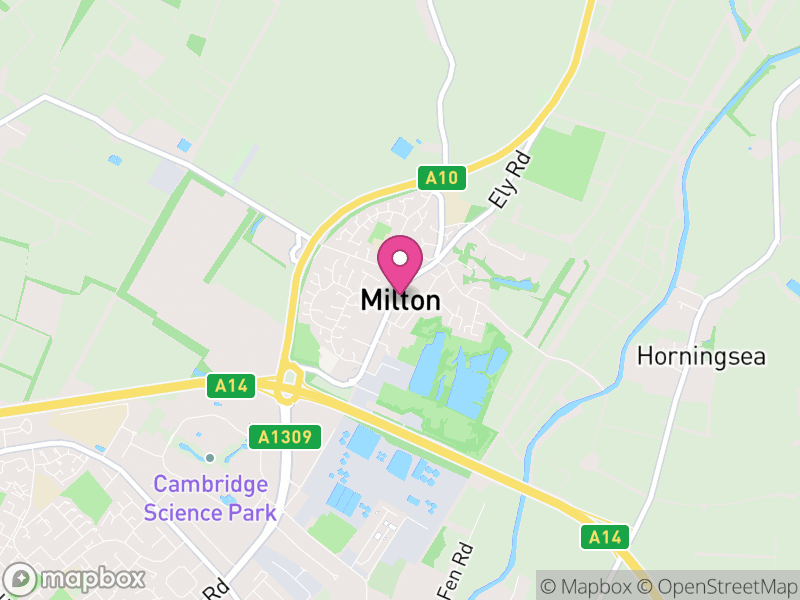 Map of Milton, South Cambridgeshire