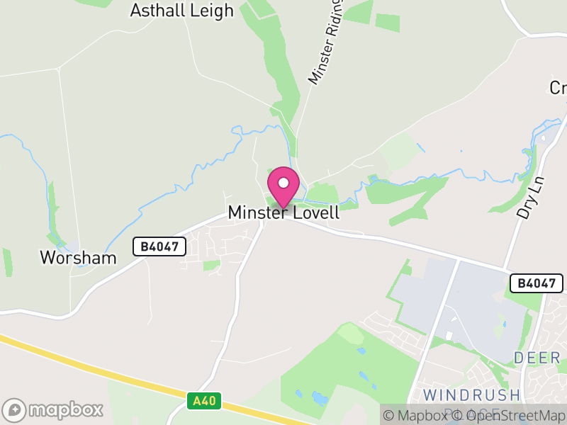 Map of Minster Lovell, West Oxfordshire