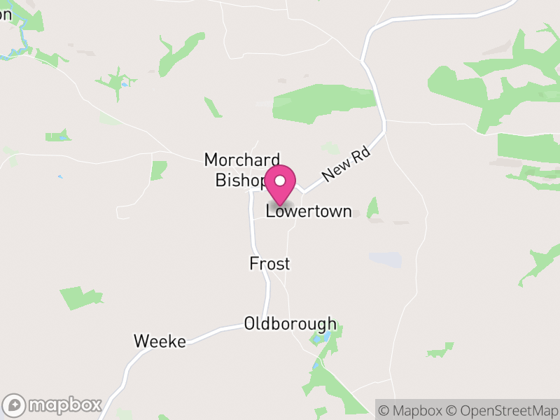 Map of Morchard Bishop, Mid Devon
