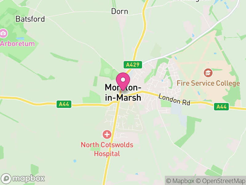 Map of Moreton-in-Marsh, Cotswold