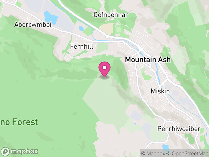 Map of Mountain Ash West, Rhondda Cynon Taf