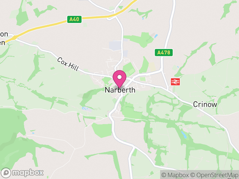Map of Narberth, Pembrokeshire