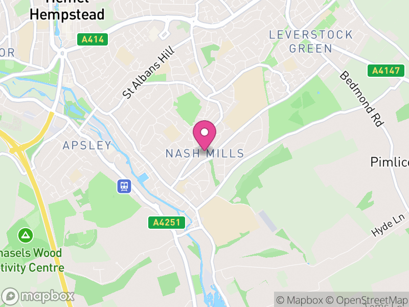 Map of Nash Mills, Dacorum