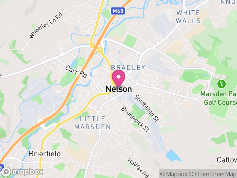 Map of Nelson, Pendle