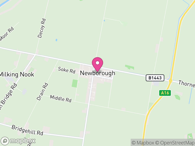 Map of Newborough, Peterborough