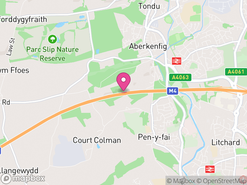 Map of Newcastle Higher, Bridgend