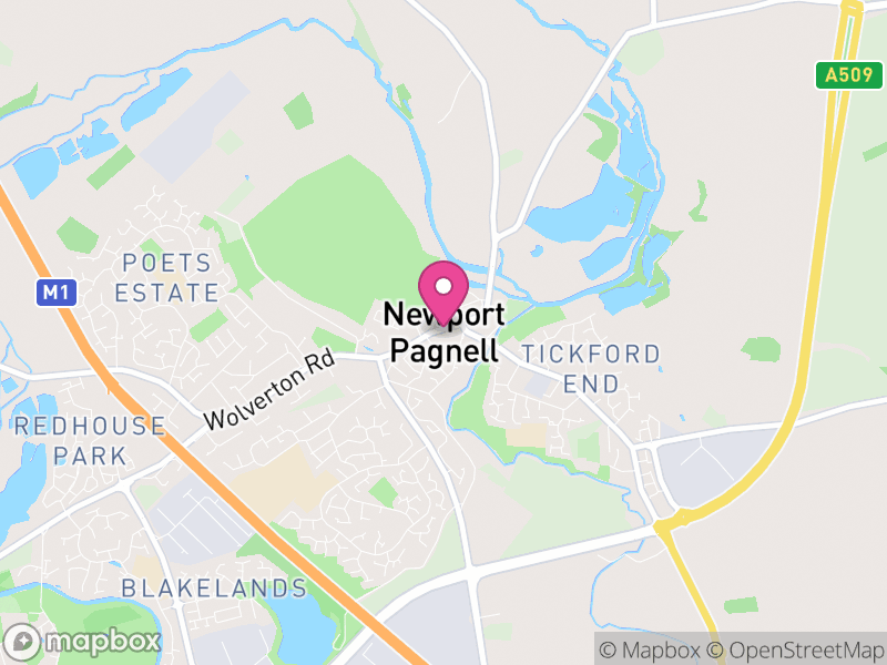 Map of Newport Pagnell, Milton Keynes
