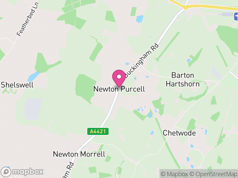 Map of Newton Purcell with Shelswell, Cherwell