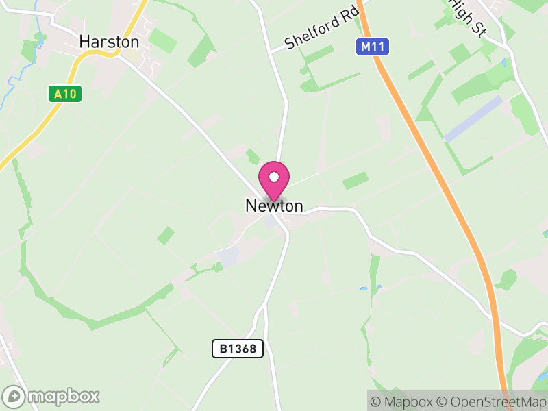 Map of Newton, South Cambridgeshire