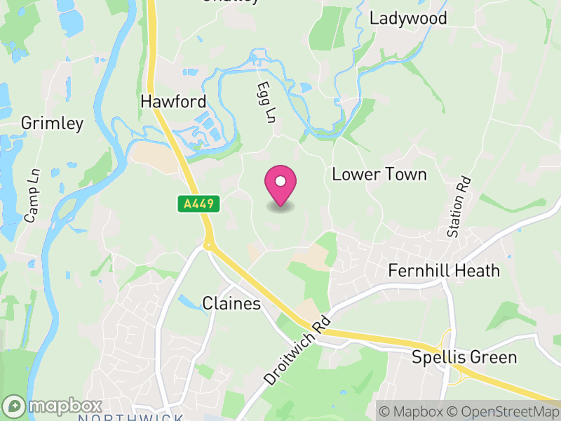 Map of North Claines, Wychavon