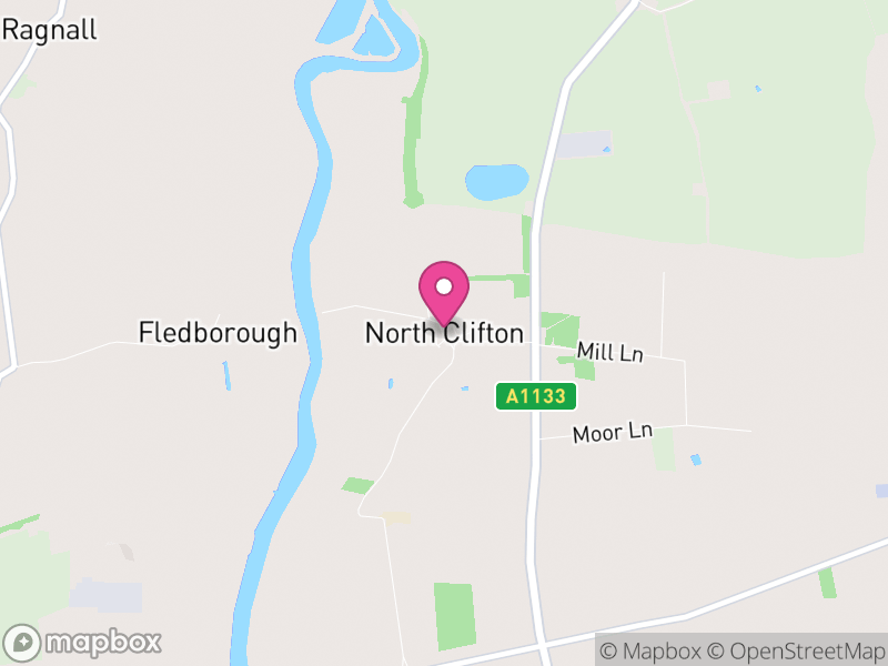 Map of North Clifton, Newark and Sherwood