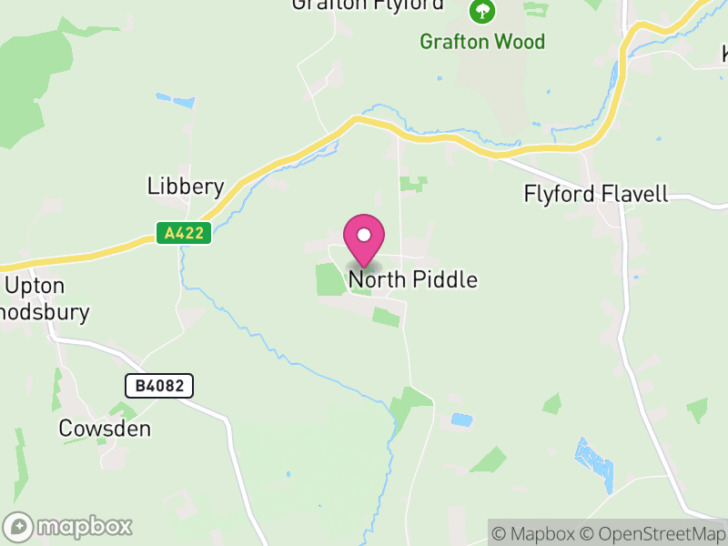 Map of North Piddle, Wychavon