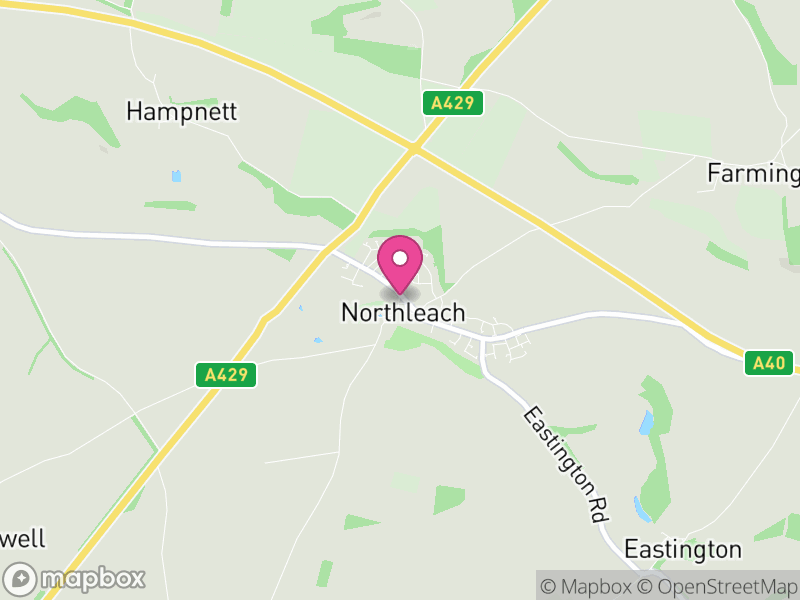 Map of Northleach with Eastington, Cotswold
