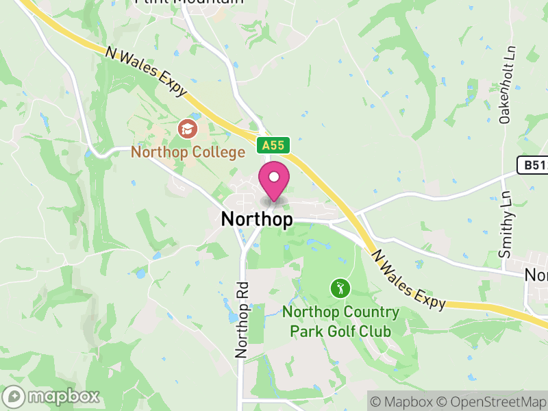 Map of Northop, Flintshire