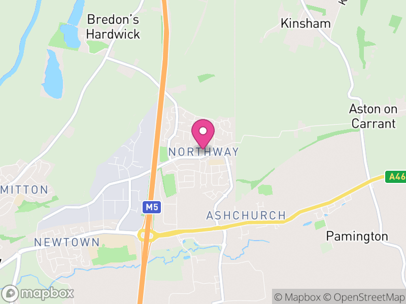 Map of Northway, Tewkesbury