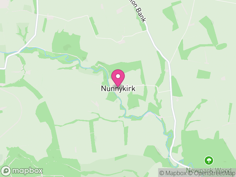 Map of Nunnykirk, Northumberland
